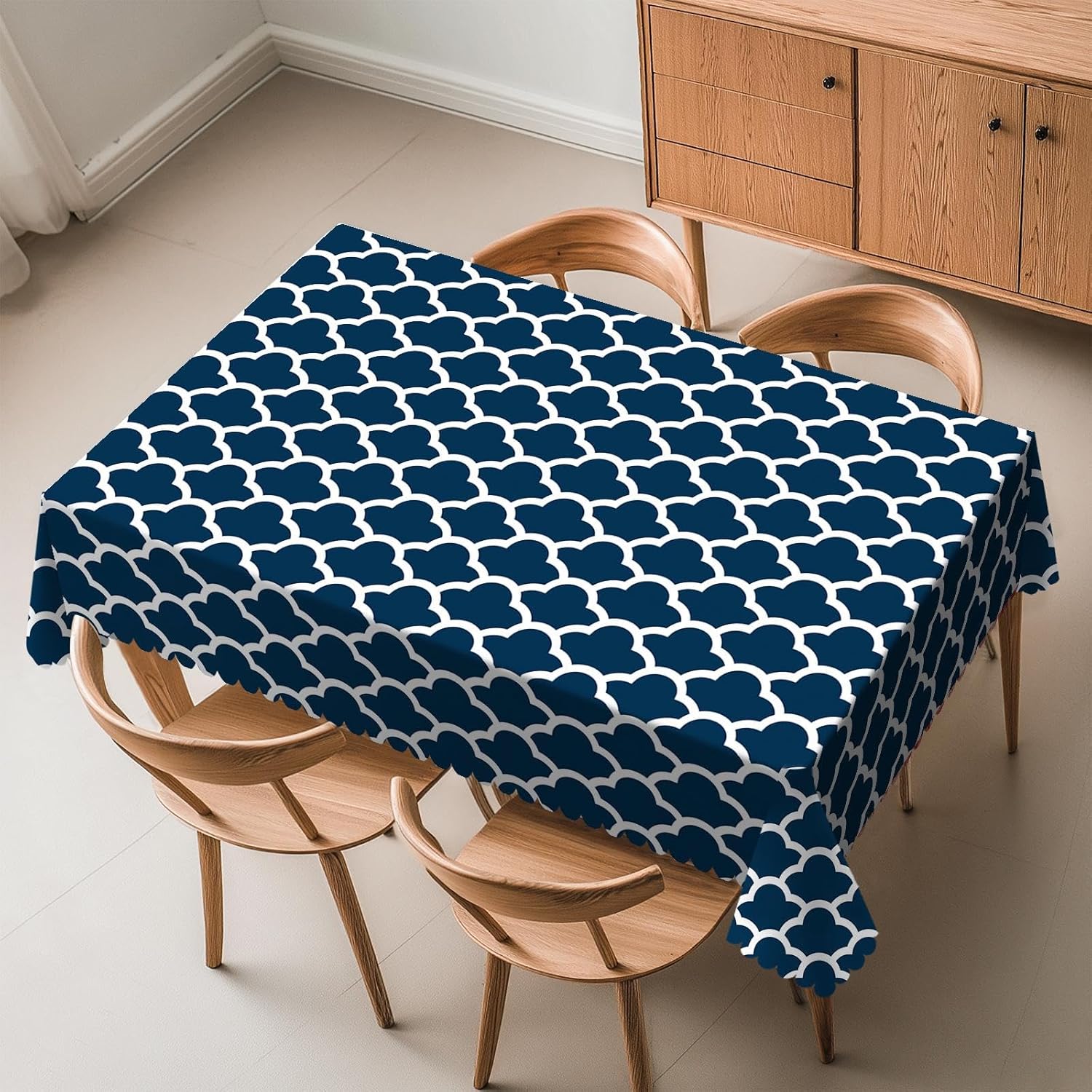 Blue Tablecloth Navy Cloud Sea - Century Textile & Sewing Supply Avenue C North Saskatoon Sk recension och pris