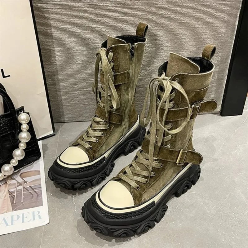 Thick Platform Women Boots Vin - Sewing Latex recension och pris